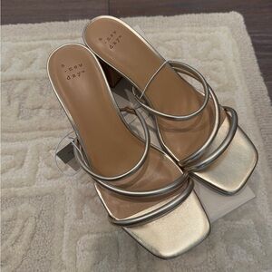 A New Day Gold Strappy Heels